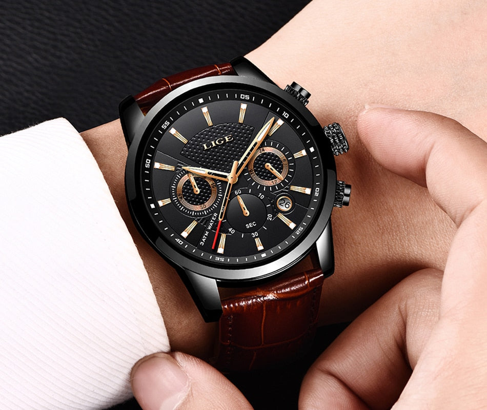 Men's Multifunction Leather Watch