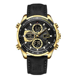Gold Black Leather