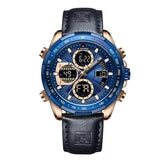 Rose Gold Blue Leather