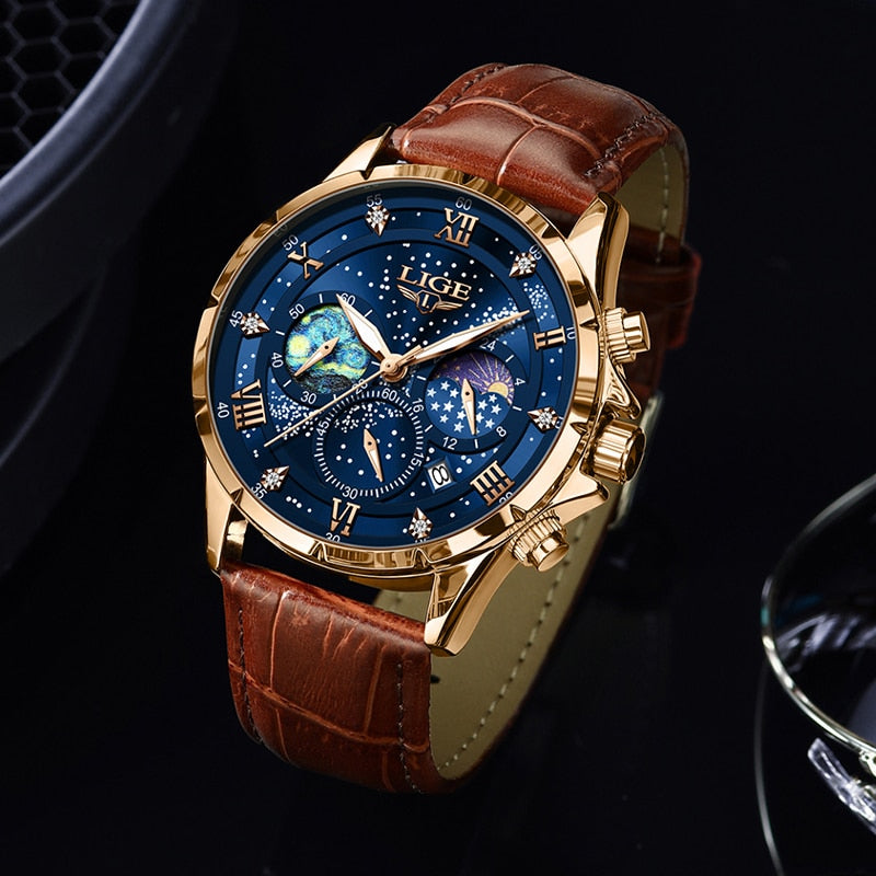 Starry Sky Leather Watch