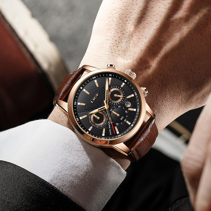 Men's Multifunction Leather Watch