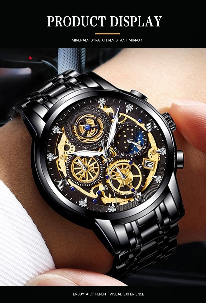 Men's Skeleton Dial Watch