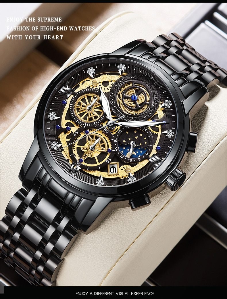 Men's Skeleton Dial Watch