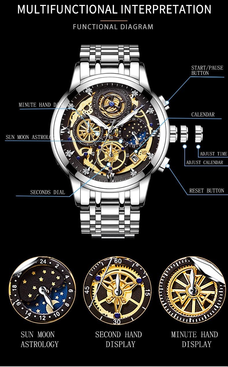 Men's Skeleton Dial Watch