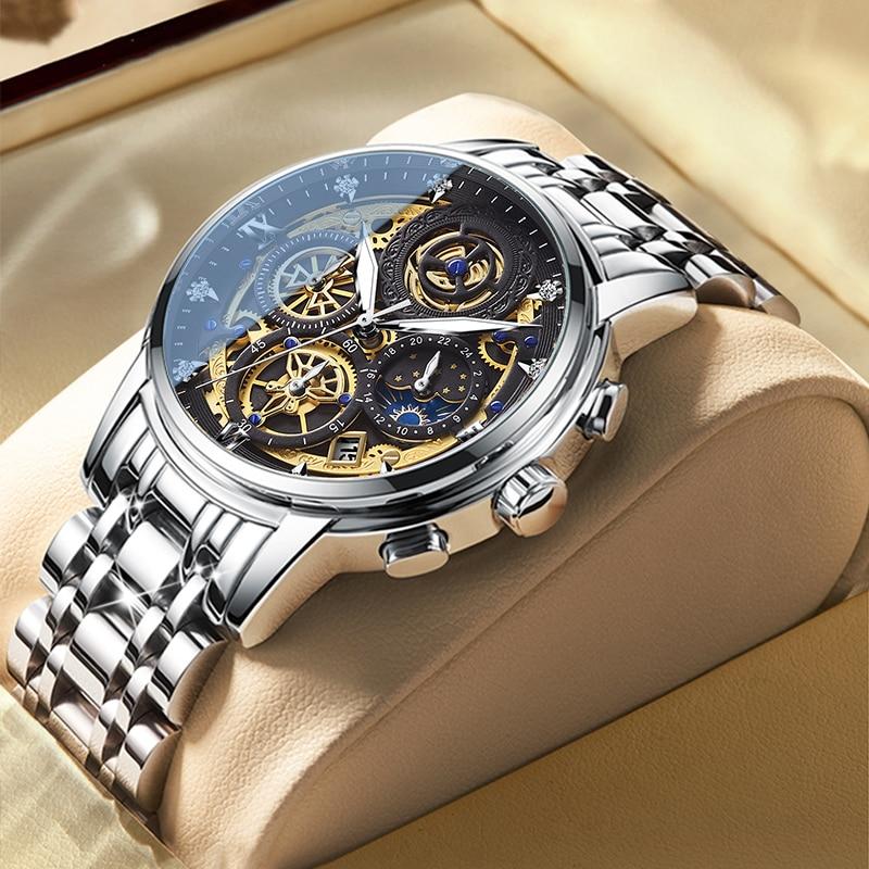 Men's Skeleton Dial Watch