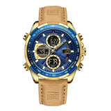 Gold Blue Leather