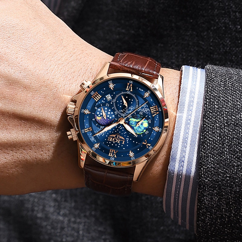Starry Sky Leather Watch