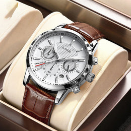 Men's Multifunction Leather Watch