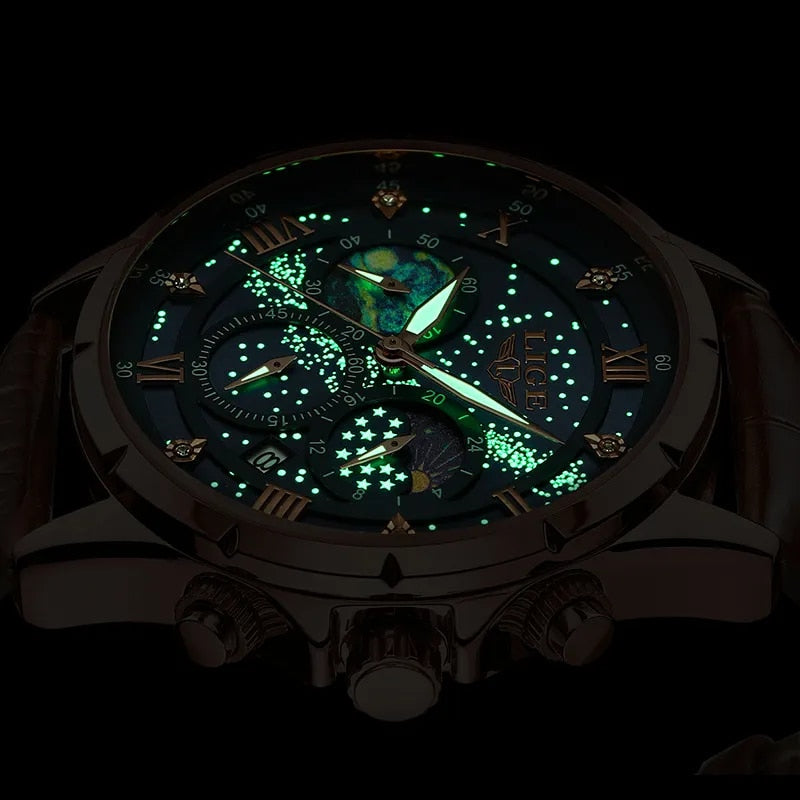 Starry Sky Leather Watch